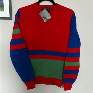 Wosley vintage lambswool sweater made in Scotland color block